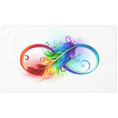 Nappe Symbole d'infini avec plume arc-en-ciel (Devant (Horizontal))
