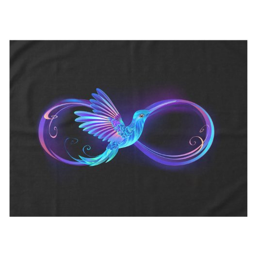 Nappe Symbole d'infini néon avec colibri brillant (Devant (Horizontal))