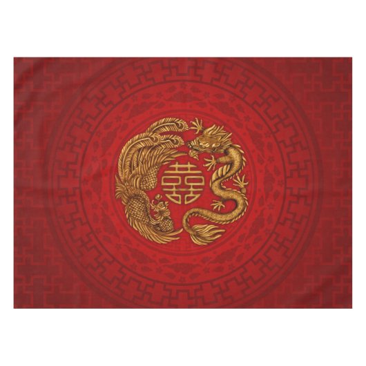 Nappe Symbole du Bonheur avec Phoenix et Dragon (Devant (Horizontal))
