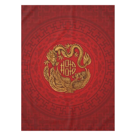 Nappe Symbole du Bonheur avec Phoenix et Dragon (Devant)