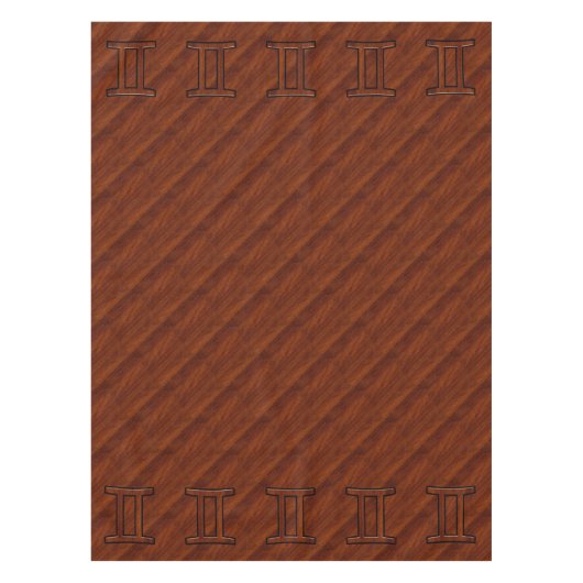 Nappe Symbole Gemini sur l'acajou Brown comme imprimé (Devant)