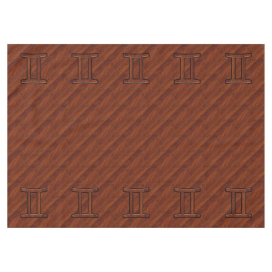Nappe Symbole Gemini sur l'acajou Brown comme imprimé (Devant (Horizontal))