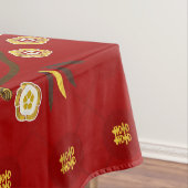 Nappe Symbole Gold Double Happiness avec fleurs et oisea (In Situ)