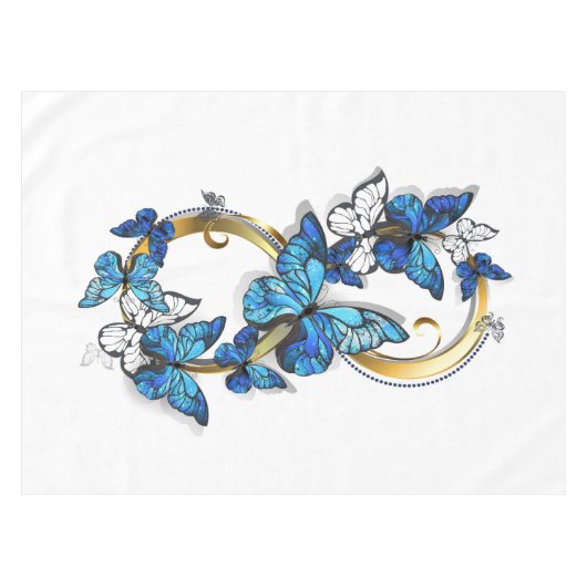 Nappe Symbole infini de papillons Morpho bleus (Devant (Horizontal))