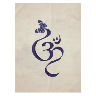Nappe Symbole OM et Papillon - aquarelle