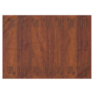 Nappe Symbole stylish Scorpio Zodiac en acajou