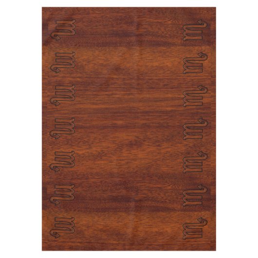 Nappe Symbole stylish Scorpio Zodiac en acajou (Devant)