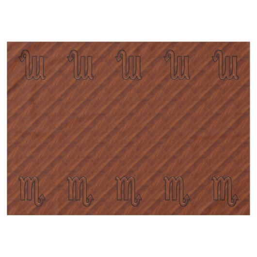 Nappe Symbole stylish Scorpio Zodiac en acajou (Devant (Horizontal))