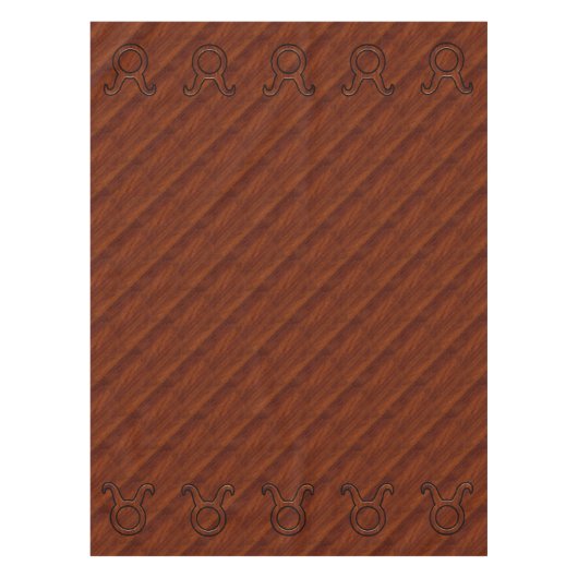 Nappe Symbole Taurus Zodiac sur l'acajou comme imprimé (Devant)