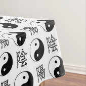 Nappe SYMBOLE YINyang Blanc Motif chinois (In Situ)