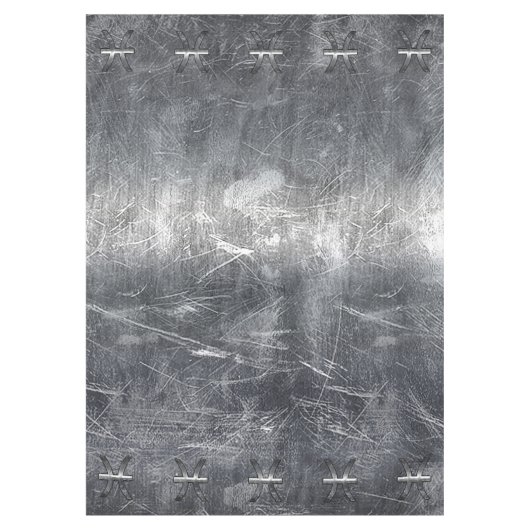 Nappe Symbole zodiaque Pisces en Acier Grunge Imprimer (Devant)