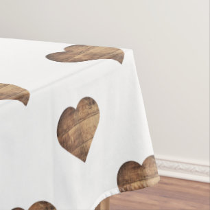 Nappe Symétrique Grand coeur en bois Brown rustique