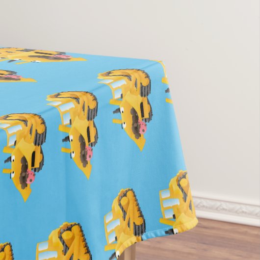 Nappe Sympa joli caractère de dessin animé au bulldozer (In Situ)