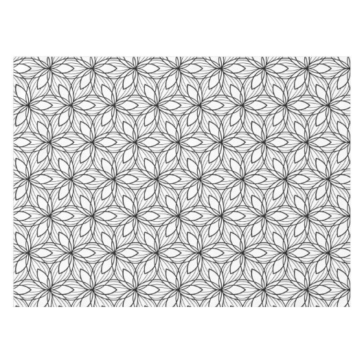 Nappe Table d'art géométrique en noir et blancTissu (Devant (Horizontal))