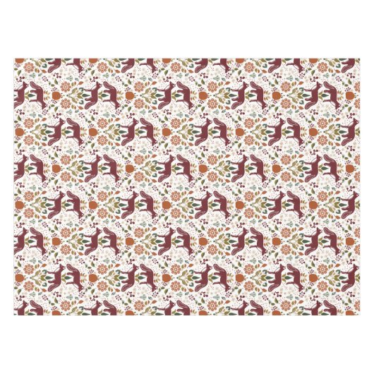 Nappe Table d'art populaire Renard Rouge | Récolte d'aut (Devant (Horizontal))