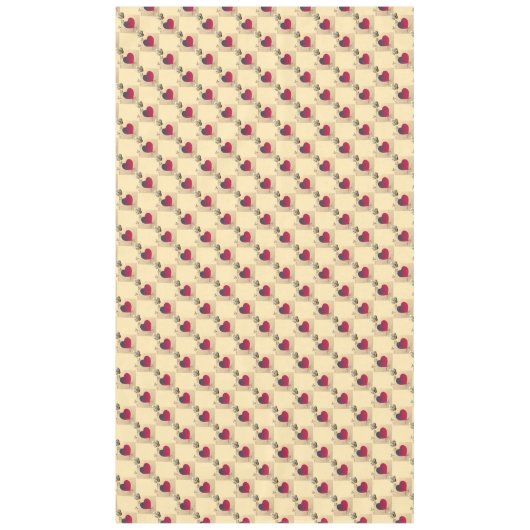 Nappe Table de coeur et Rose (Devant)