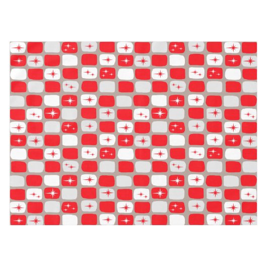 Nappe Table de Starburst rouge rétro (Devant (Horizontal))