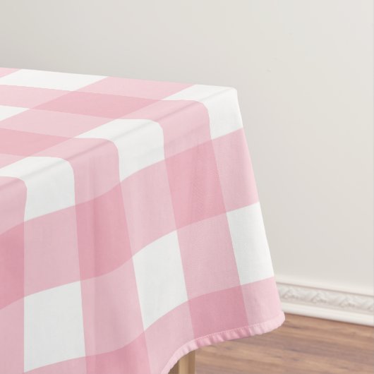 Nappe Table Motif en tableau rose et blanc (In Situ)
