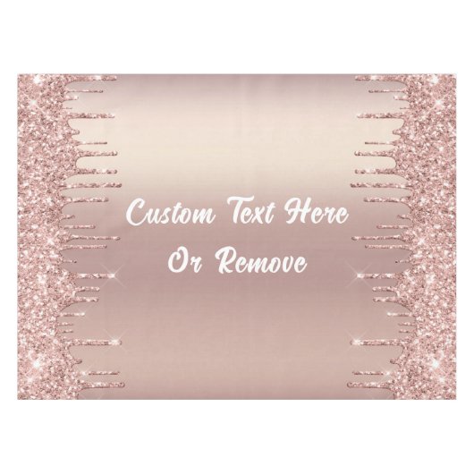 Nappe Table rose Parties scintillant or avec texte perso (Devant (Horizontal))