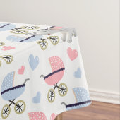 Nappe Tablecloth Baby Stroller Stork Pink Blue Elephant (In Situ)