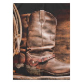 Nappe Tablecloth Cowboy Boots Barn Wood Russe Country R (Devant)