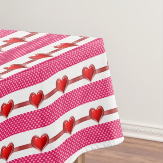 Nappe Tablecloth de la Saint-Valentin cœurs roses et bla (In Situ)