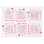Nappe Tablecloth Pink & White Stripe Happy Birthday  (Devant (Horizontal))
