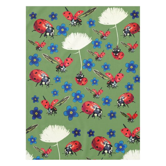Nappe Tableclotte de printemps de Ladybugs (Devant)