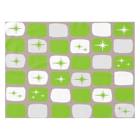 Nappe Tablette Retro Green et White Starburst (Devant (Horizontal))