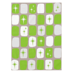 Nappe Tablette Retro Green et White Starburst