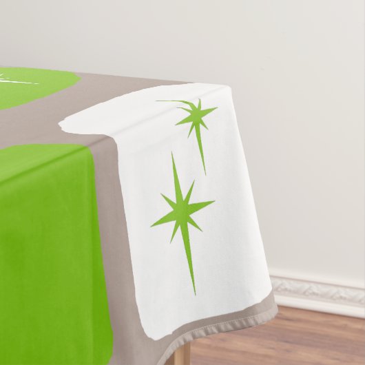Nappe Tablette Retro Green et White Starburst (In Situ)
