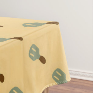 Nappe Tabouret gris tirant motif brun
