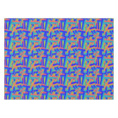 Nappe Taches abstraites de corail bleu vert bleu vif (Devant (Horizontal))