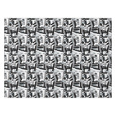 Nappe Taches géométriques abstraites noir blanc gris (Devant (Horizontal))