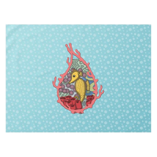 Nappe Tanga the Seahorse Tablecloth (Devant (Horizontal))