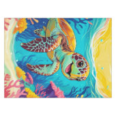 Nappe Tapis de table tortue Boho australien | Ensoleillé (Devant (Horizontal))