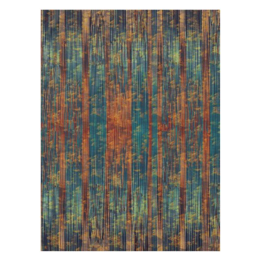 Nappe Tapisserie Abstraite Bleu Sarcelle Vert Orange (Devant)