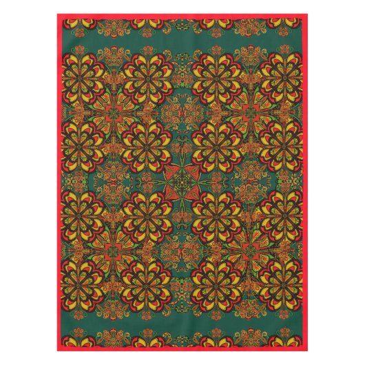 Nappe Tapisserie rouge, vert et or Motif pour Noël (Devant)