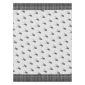 Nappe Tartan Gris Rustique Et Antler De Tête De Tête De  (Devant)