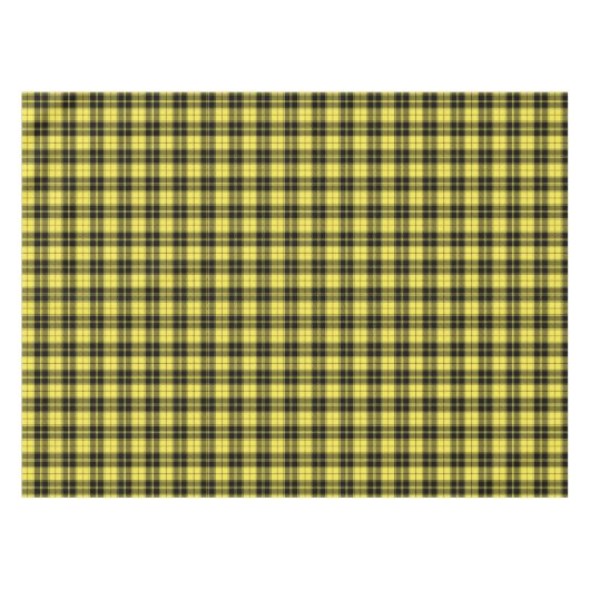 Nappe Tartan Jaune Noir Plaid Motif Rustique (Devant (Horizontal))