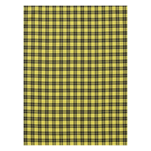 Nappe Tartan Jaune Noir Plaid Motif Rustique (Devant)