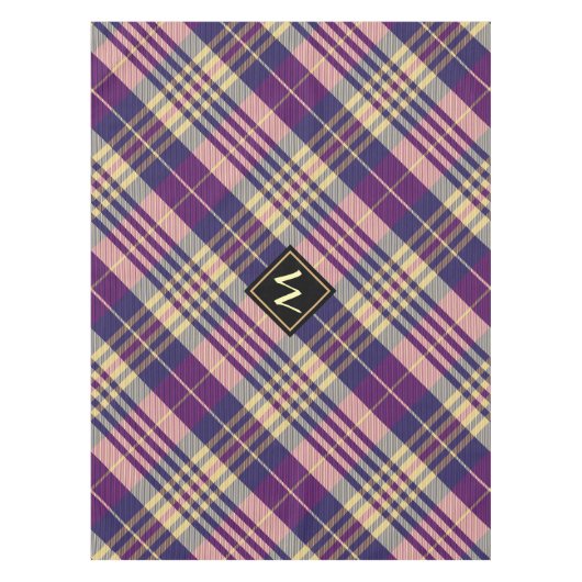 Nappe Tartan mauve, or et bleu (Devant)