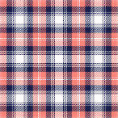 Nappe Tartan moderne Marine corallienne pour maiso