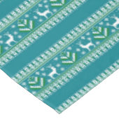 Nappe Tartan Noël sarcelle et vert Fair Isle (Angle)