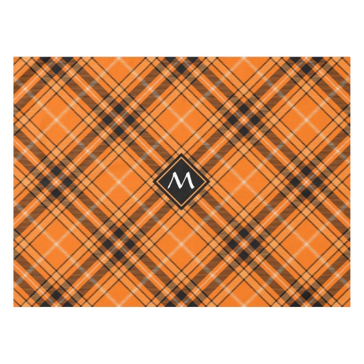 Nappe Tartan orange d'Halloween (Devant (Horizontal))