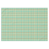 Nappe Tartan Plaid en vert, Aqua, Noir, Crème, Jaune (Devant (Horizontal))