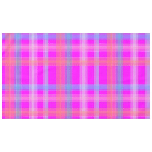Nappe tartan rayé rose choquant (Devant (Horizontal))