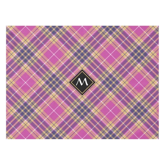 Nappe Tartan rose, or et bleu (Devant (Horizontal))