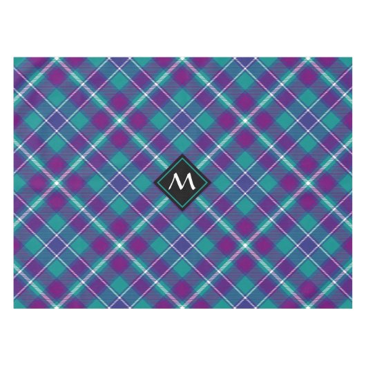 Nappe Tartan vert de mer, violet et bleu (Devant (Horizontal))