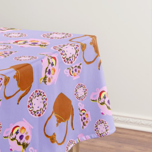 Nappe Tea Time Teapot Teapup Plate Cuivre Kettle motif (In Situ)